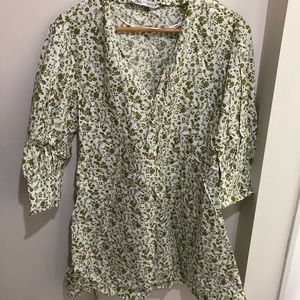 Floral shirt dress